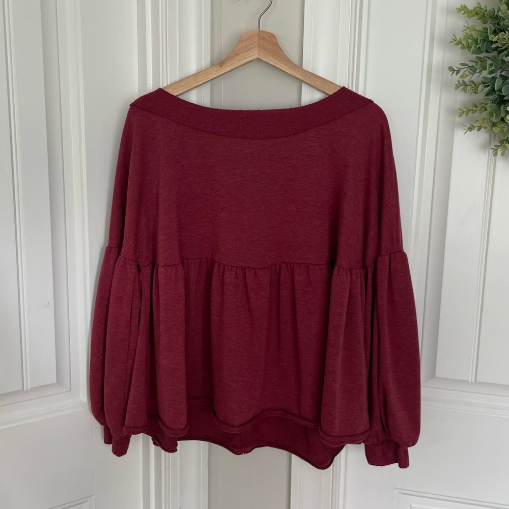 Entro Burgundy/Wine Babydoll Top